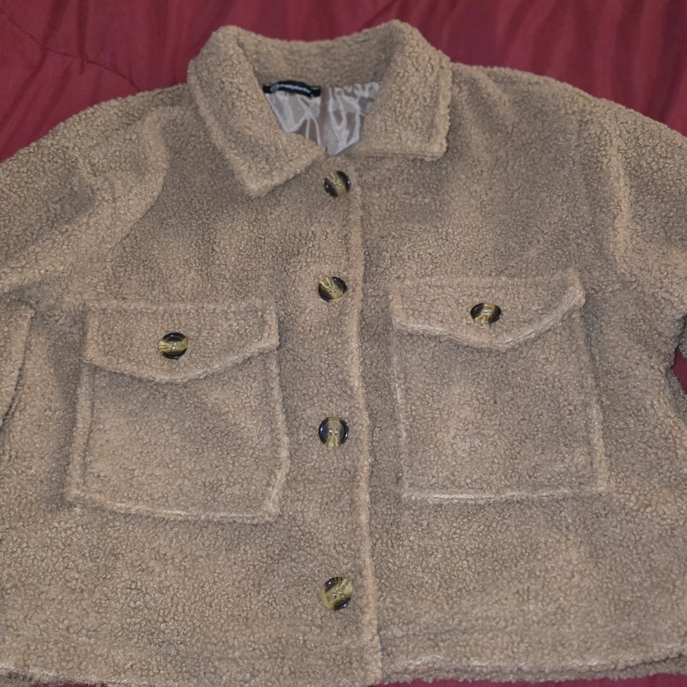 Women's Tan Sherpa Style Jacket